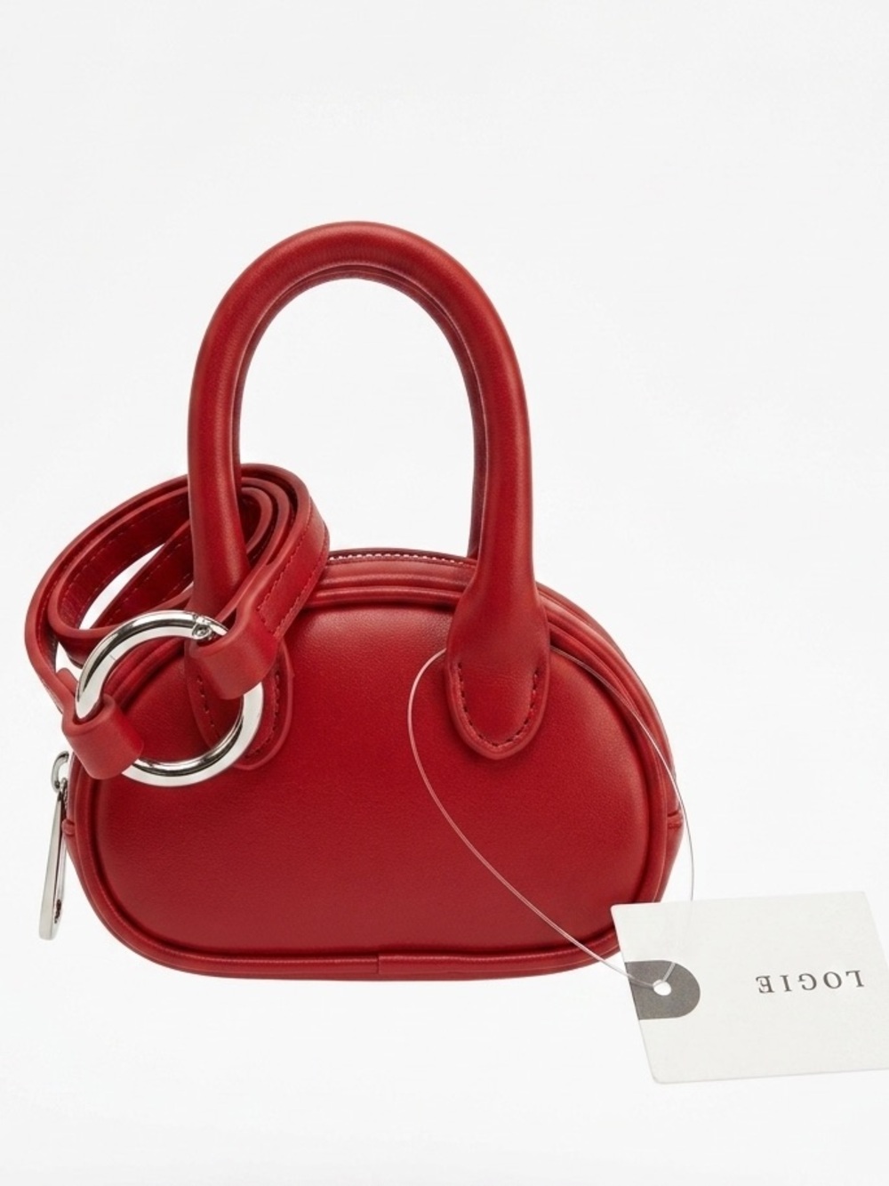Anthropologie Red Mini Purse Bag Charm Keychain Coin Pouch NWT - Picture 2 of 4